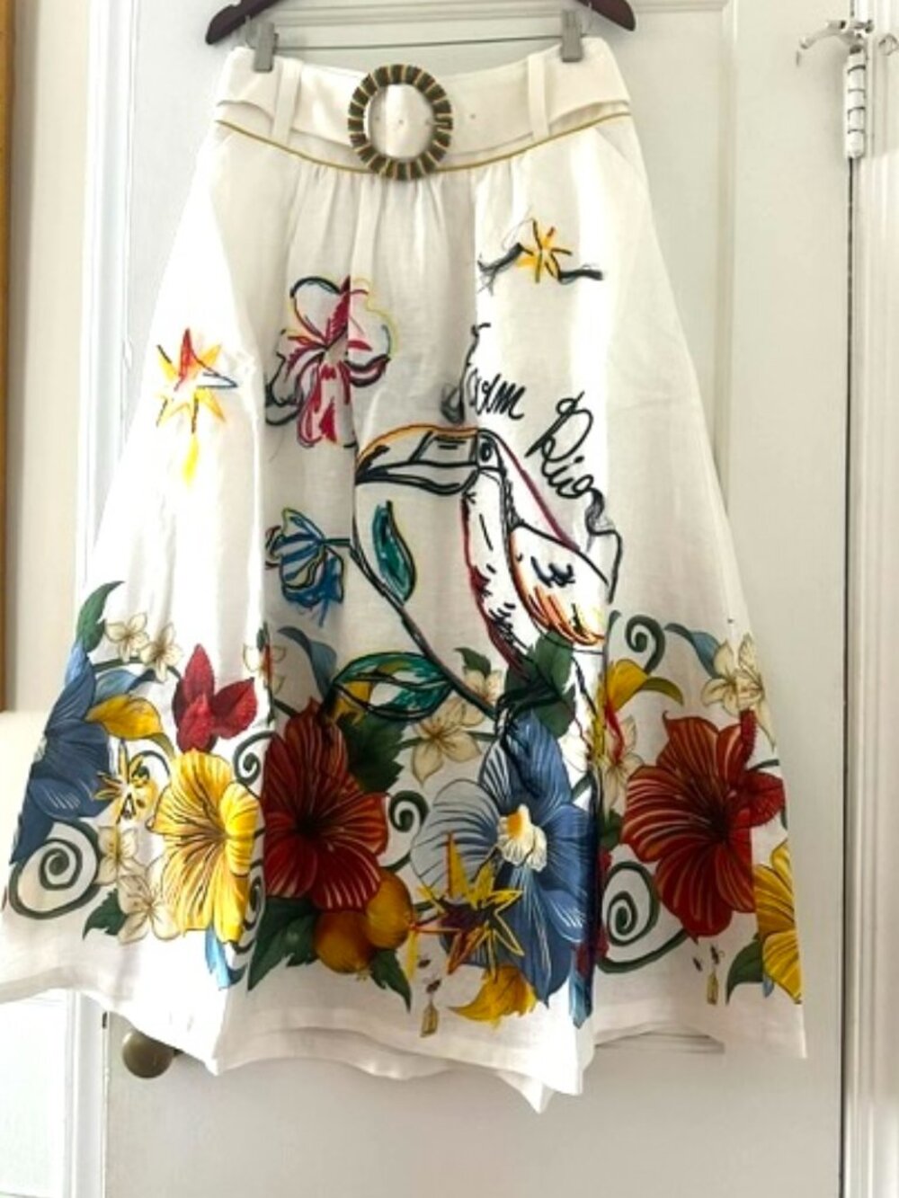 FARM Rio Off-White Tropi Embroidered Maxi Skirt - Picture 6 of 16